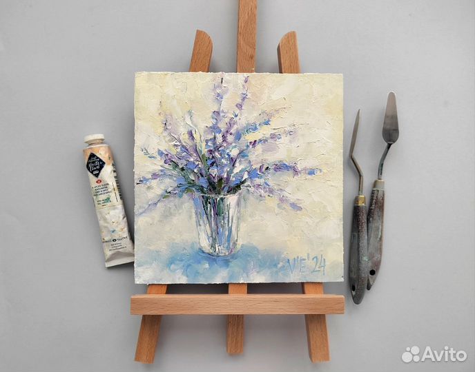 Лаванда в вазе картина маслом