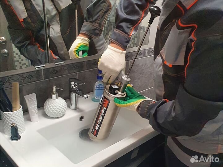 Устранение засоров труб Прочистка канализации 24/7