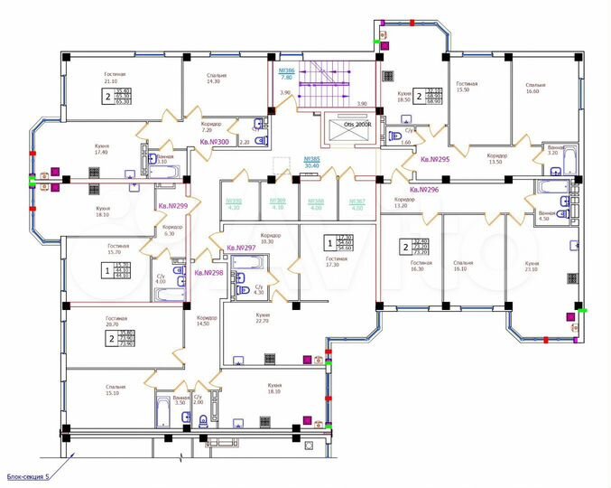 2-к. квартира, 73,2 м², 7/8 эт.