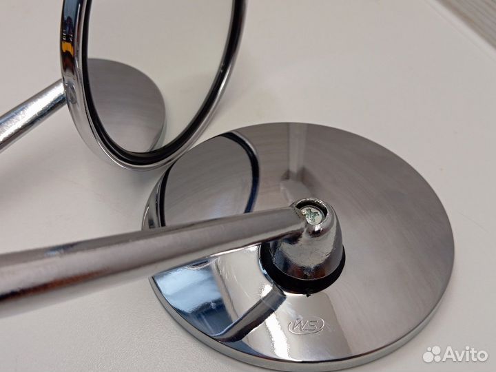 Пара ретро автозеркал на ножках в хроме новые