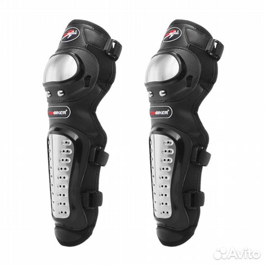 Наколенники Pro Biker металик HX-P15 черные