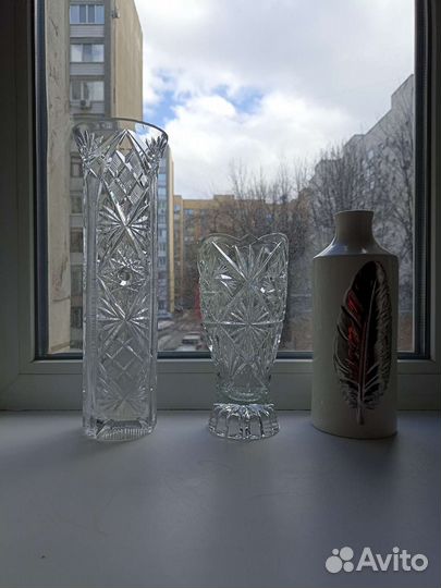 Ваза цветное стекло винтаж СССР