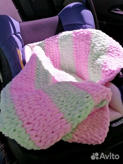 Пледы вязаные вручную