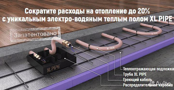 Электро-водяной тёплый пол XL pipe DW-025