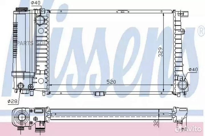 Nissens 60736A Радиатор BMW 520I-525I (88)