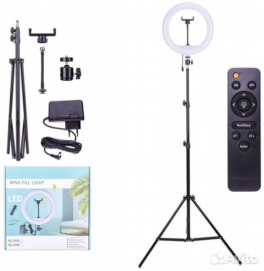 Кольцевая лампа 32см и штатив 210см+пульт