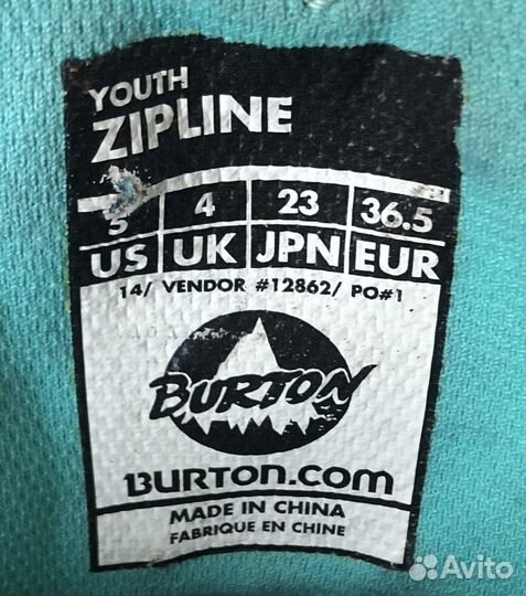 Сноубордические ботинки burton zipline 35-35,5