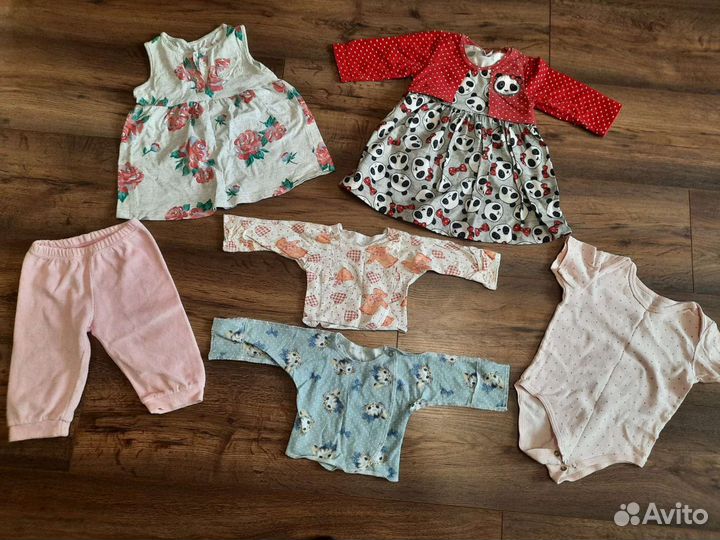 Пакет одежды и не только для девочки до 6 мес
