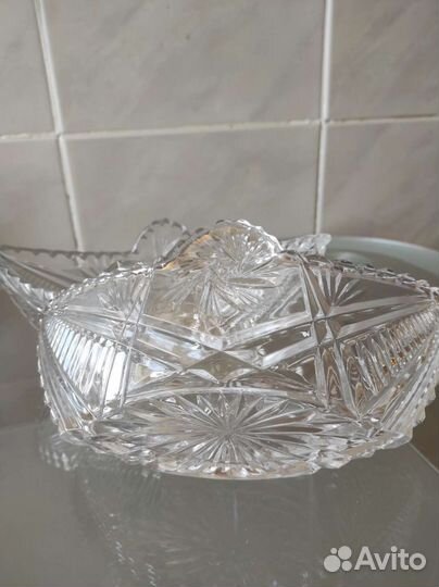 Вазы-ладьи,хрусталь СССР. Состояние новых