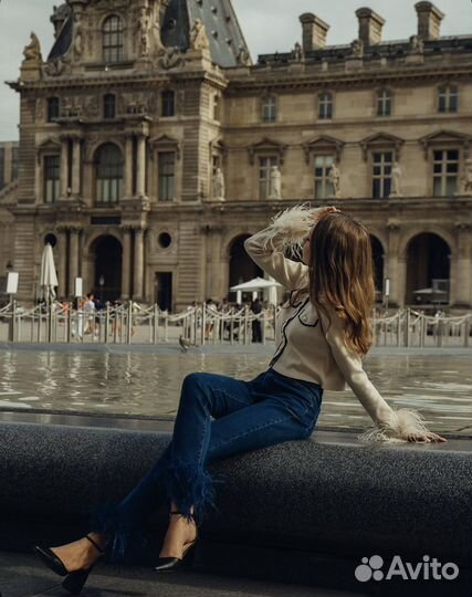 Lichi джинсы с перьями