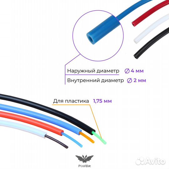 Трубка фторопластовая 3м, ptfe, для 3D принтера