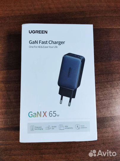 Зарядное устройство ugreen USB GaN, 65 Вт