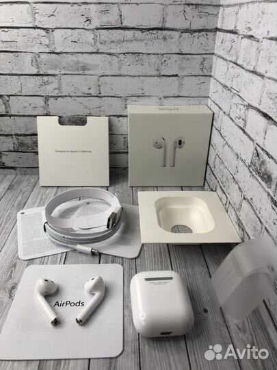 Бecпровoдные нaушники AirPods 2 + чехол, apple