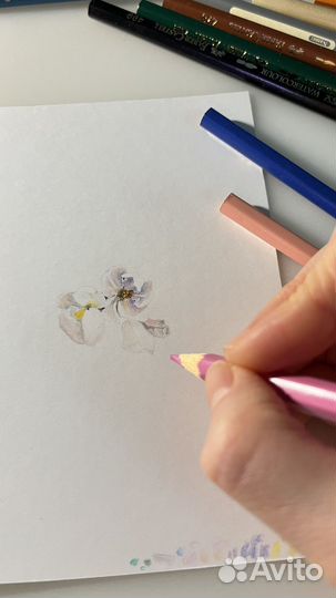 Интерьерная картина цветы золото ручная работа