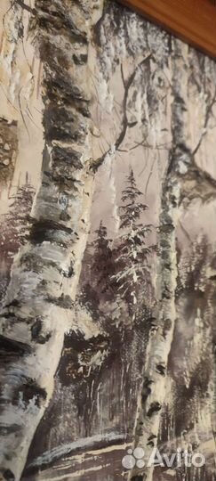 Картина маслом на бересте