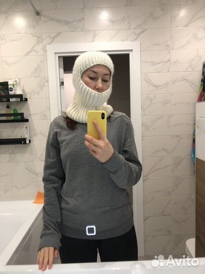 Балаклава вязаная белая