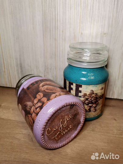 Кофейные банки. Декупаж