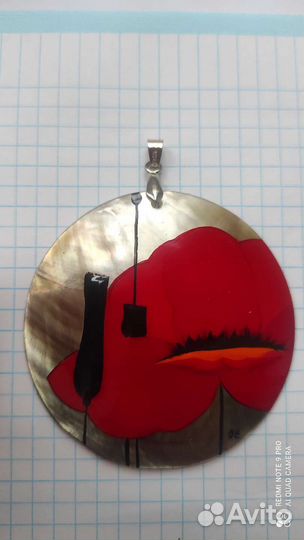 Подвеска роспись на перламутре