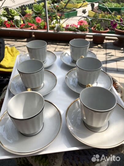 Кофейный сервиз СССР фарфор кофейные чашки