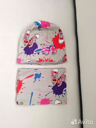 Шапка+снуд 2-х сторонние