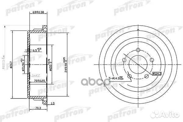 Барабан тормозной задн chrysler: voyager II 95