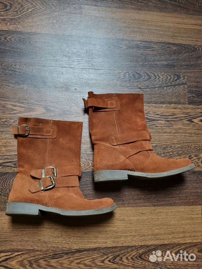 Сапоги чопперы натуральная замша, 38