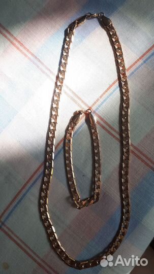 Комплект цепь и браслет мужской