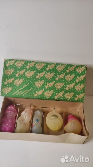 Набор ёлочных игрушек Курочка Ряба. СССР 1970гг