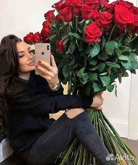 Розы высокие Доставка цветов