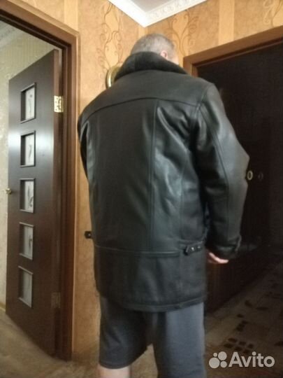 Куртка зимняя мужская кожаная