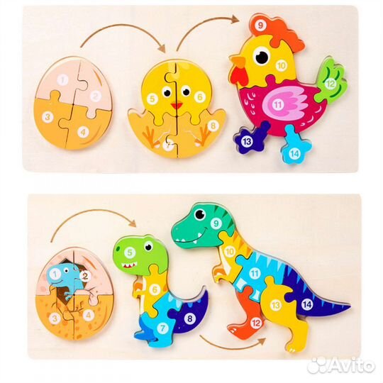 Развивающие деревянные игрушки, танграм