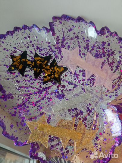 Заколки из эпоксидной смолы