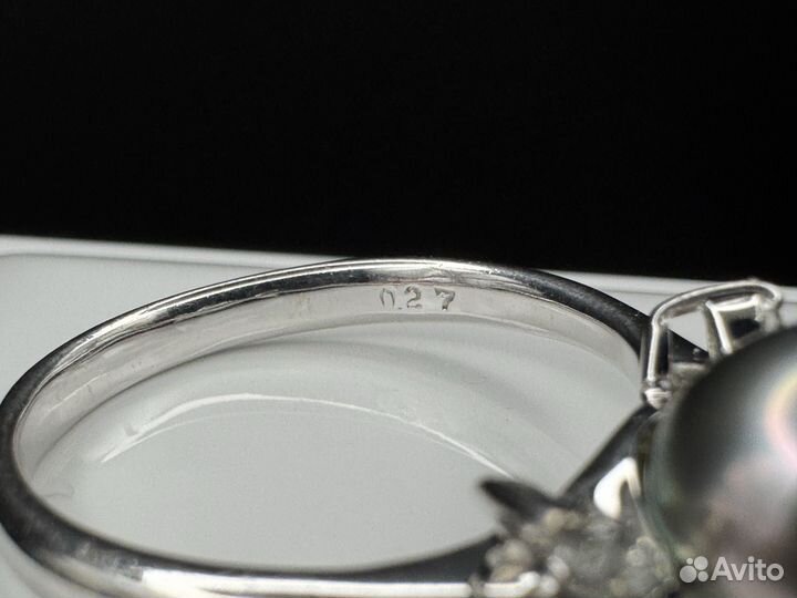 Золотое кольцо 750 Жемчуг Бриллианты Yamagiwa