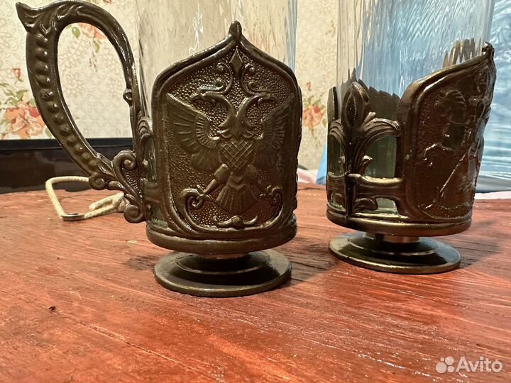 Комплект подстаканников со стаканами