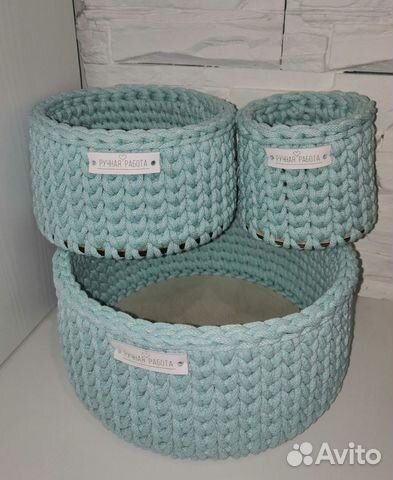 Вязаные корзины