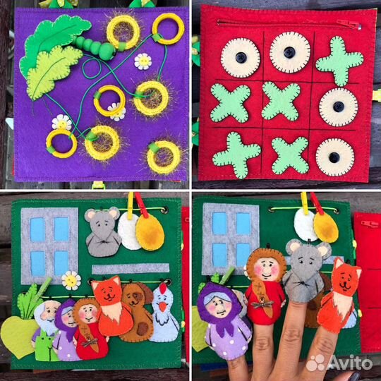 Развивающая книга из фетра. Детская развивающая кн