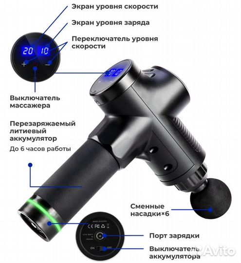 Перкуссионный массажер fitpulse