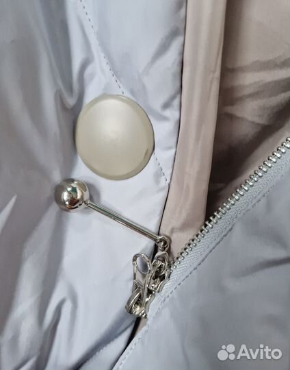 Пуховик серый зимний женский 46