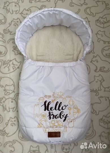 Зимний конверт на овчине в коляску