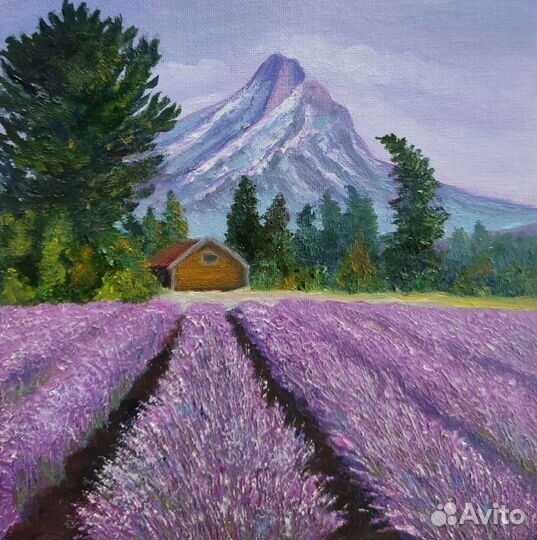 Картина маслом на холсте Лаванда картина с цветами
