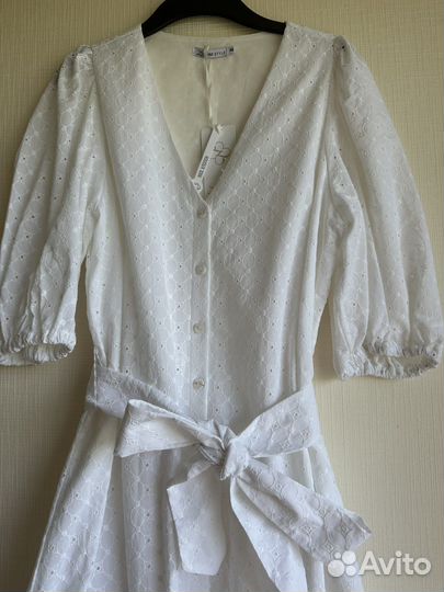 Платье белое хлопок Zarina 48