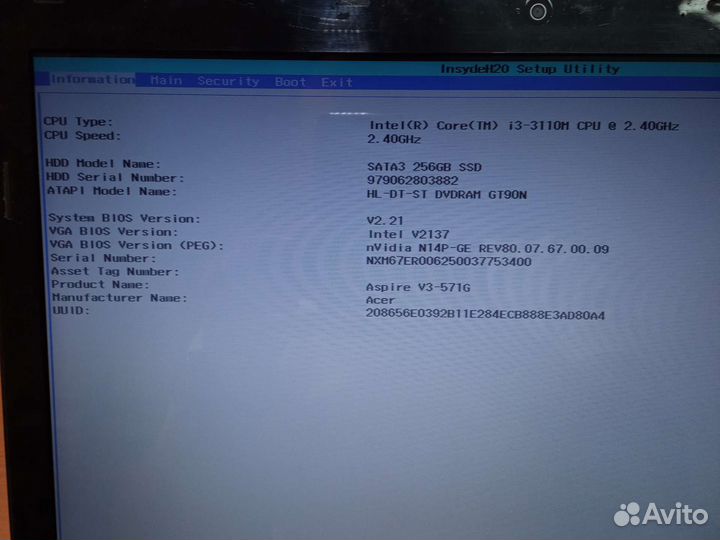 Ноутбук Acer v3-571g Core i3-3110m SSD