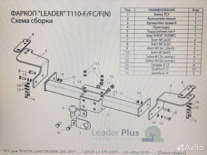 Фаркоп на toyota land cruiser 200