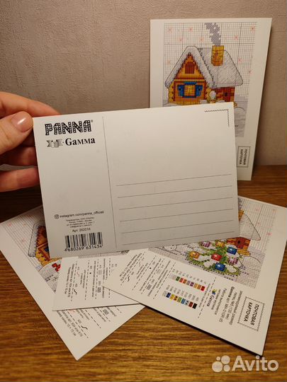 Новогодние открытки, с вышивкой крестиком