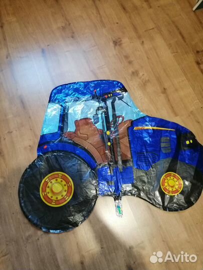 Фальгированный шар. Синий трактор