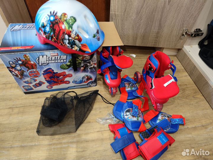 Роликовые коньки детские р 26-29 с защитой