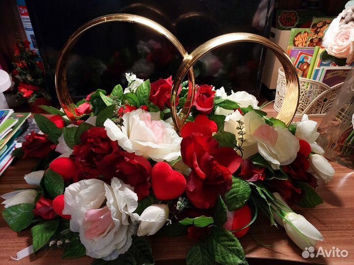 Свадебные аксессуары на машину на ленте