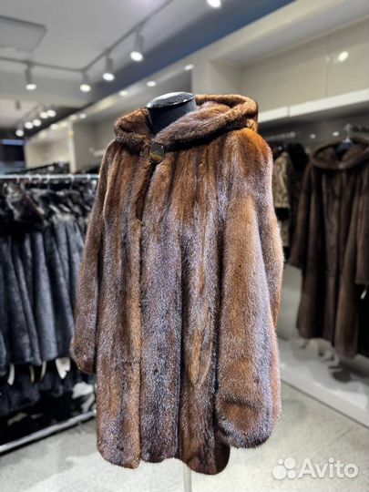 Шуба норковая с капюшоном 56 58 размер
