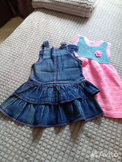 Джинсовые сарафанчики для девочки 3-4 года