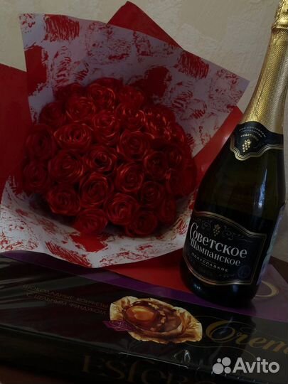 Букеты из атласных роз